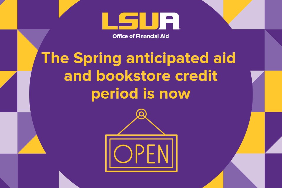 🚨The Spring 2026 bookstore credit is... - LSUA Financial Aid | Facebook
