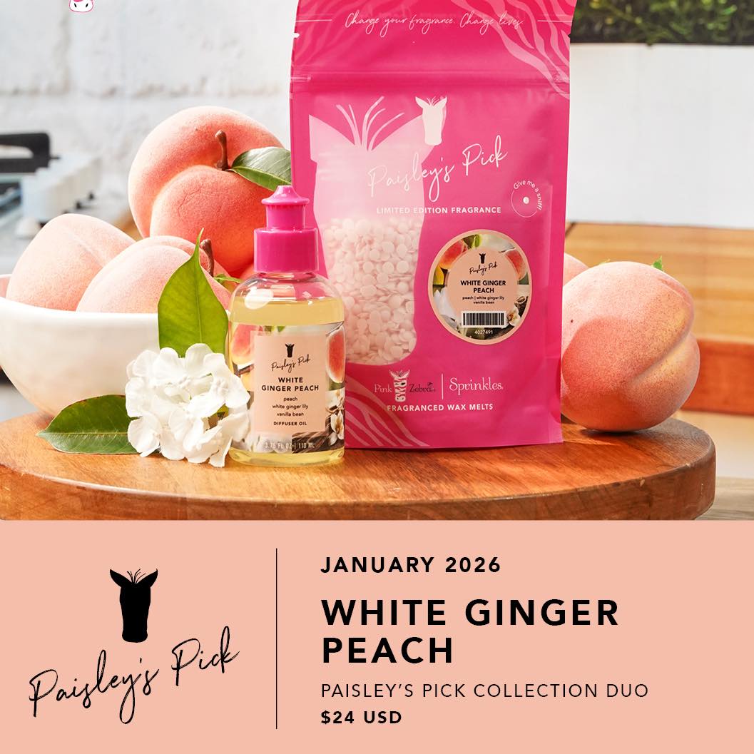 🍑 January's Paisley's Pick is here: White Ginger Peach: peach