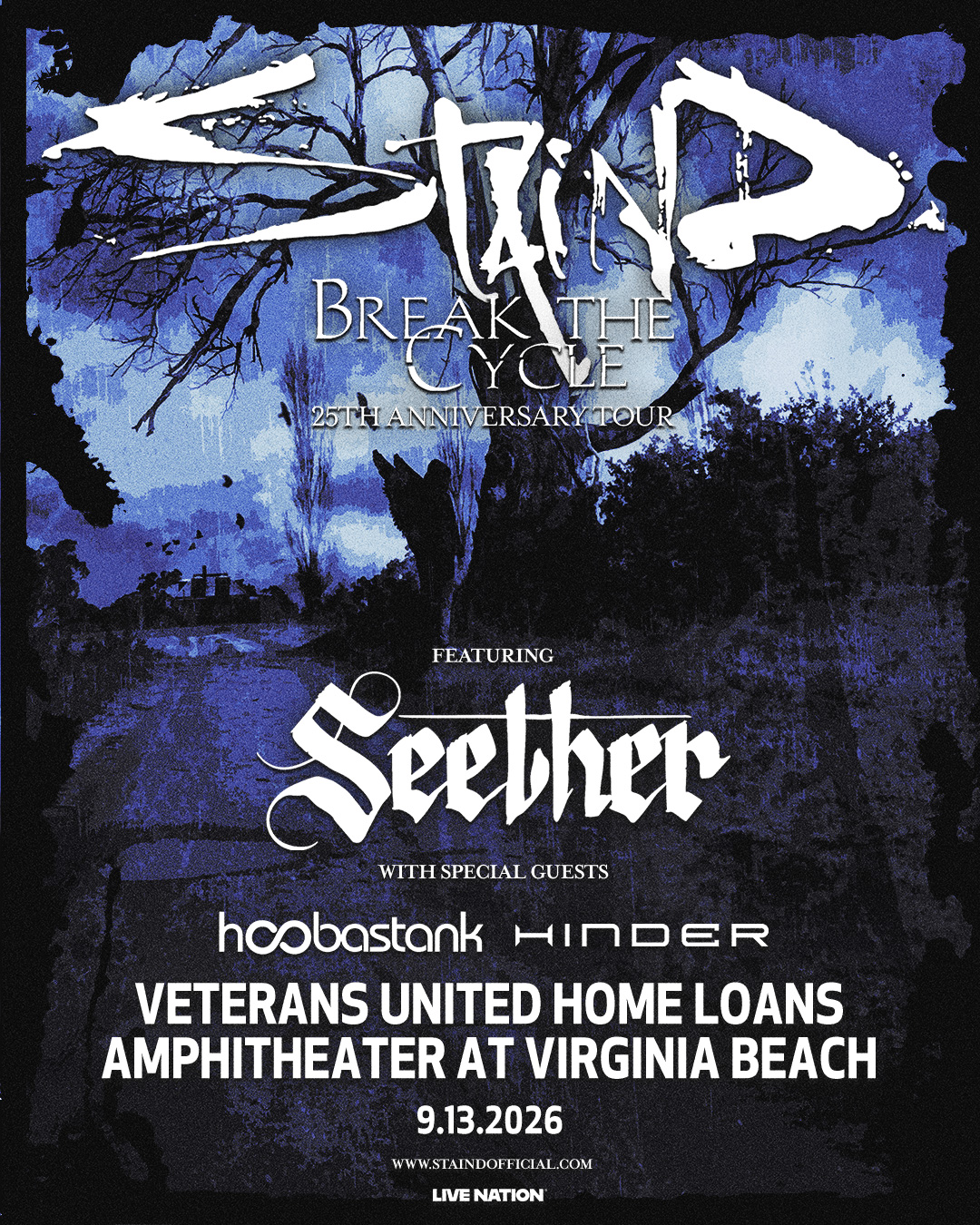 Staind's 25th anniversary Break the Cycle tour at Xfinity Center