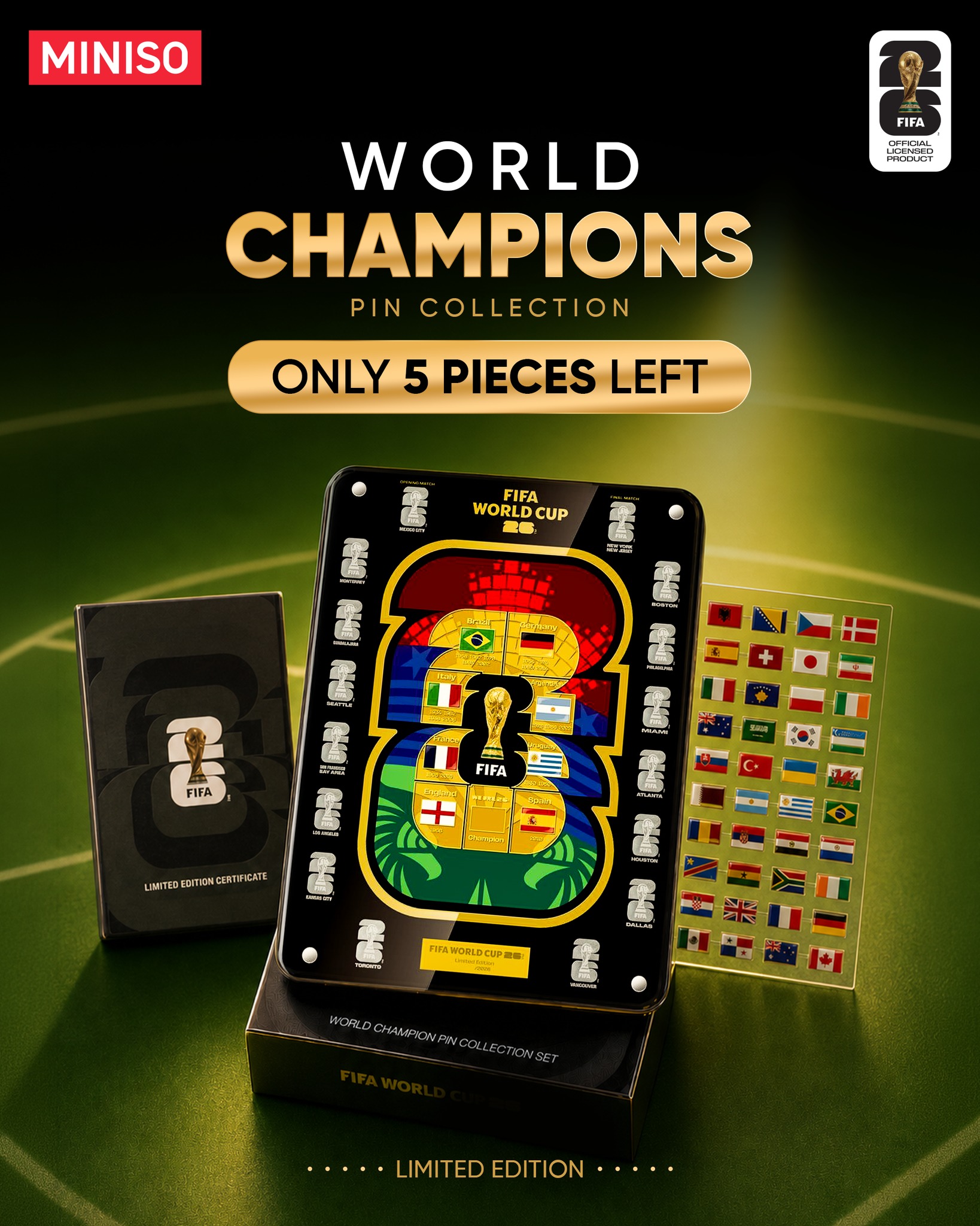 🏆WORLD CHAMPIONS PIN COLLECTION🏆 ⚠️ ONLY 5 SETS LEFT