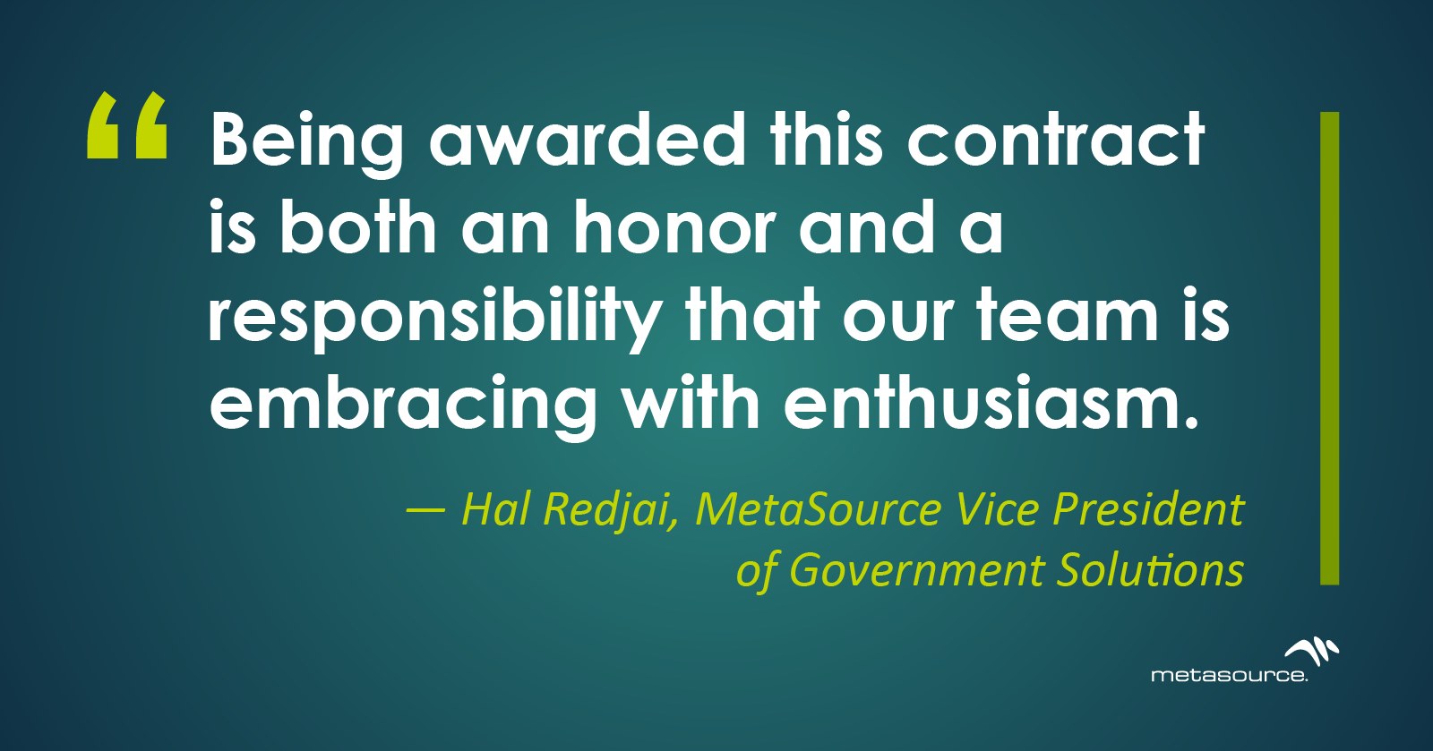 MetaSource - 🚀 Exciting News! MetaSource has been awarded...
