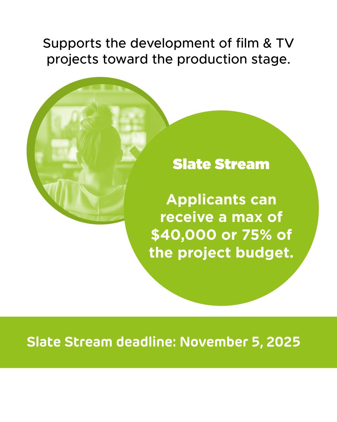 Creative - 📢 The Slate stream of the Film and TV Development Grant is ...