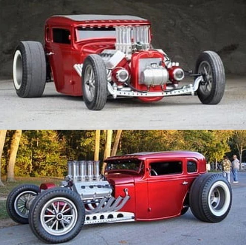 Street - Eye candy . #customcars #hotrods #streetrod #redcars #slammed ...