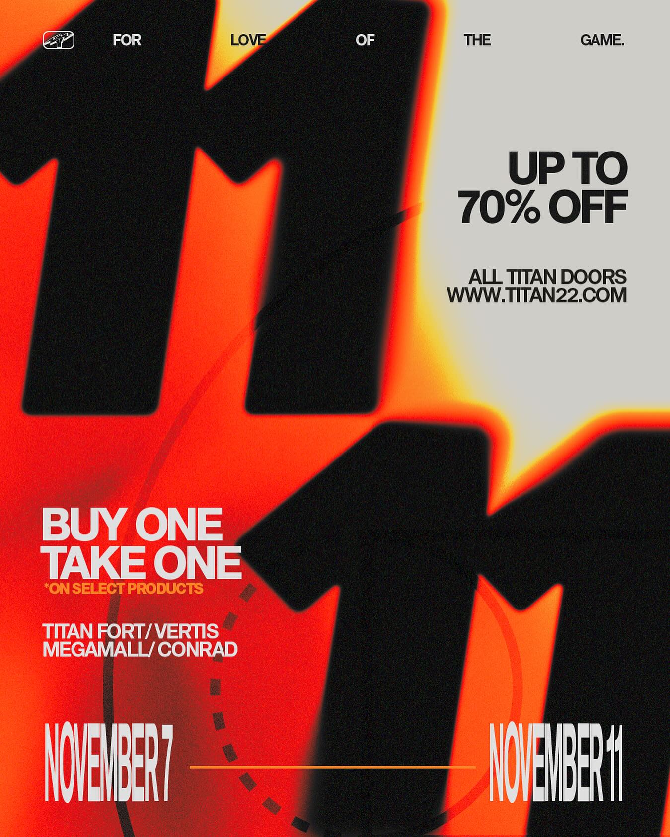 Titan - 11.11 SALE UP TO 70% OFF // We’re officially approaching the ...