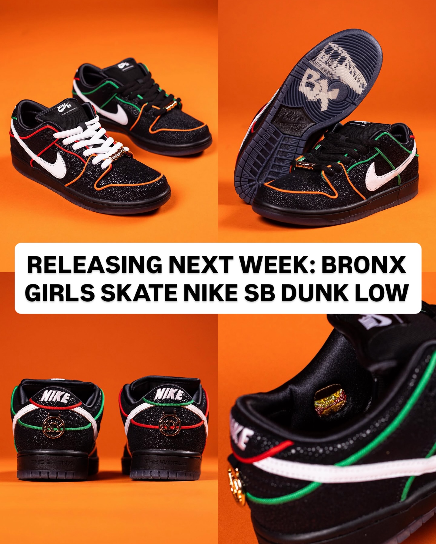 Detailed photos of the Bronx Girls Skate x Nike SB Dunk Low 