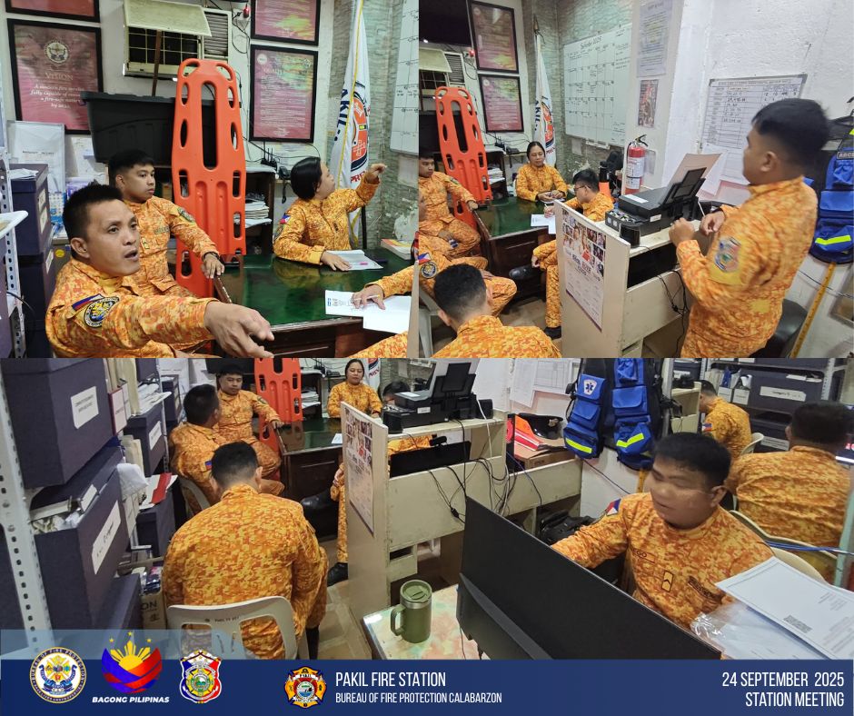 Bfp Pakil FS - 24 SEPTEMBER 2025 STATION MEETING IN PHOTOS | Under the ...