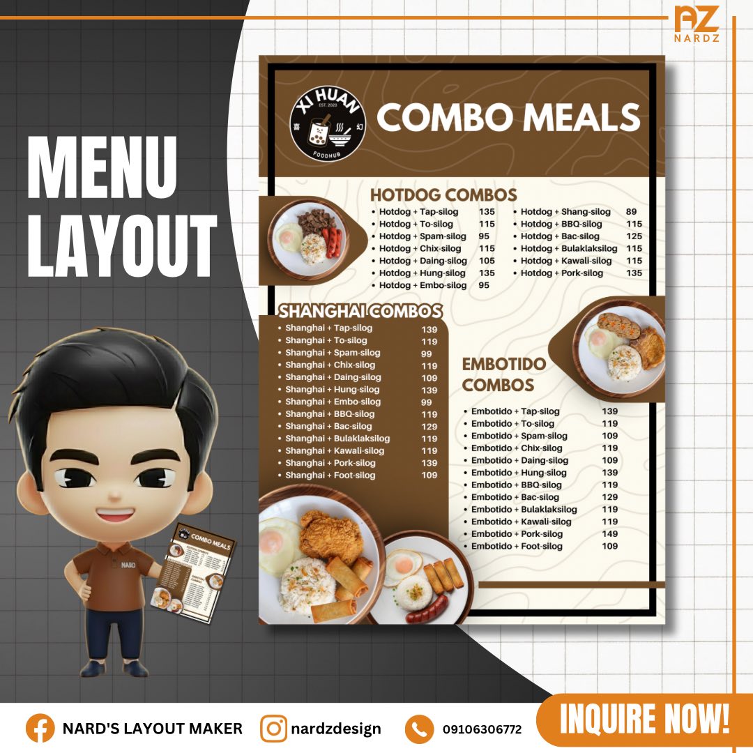 APPROVED MENU LAYOUT DESIGN INQUIRE... - Nard's Layout Maker | Facebook