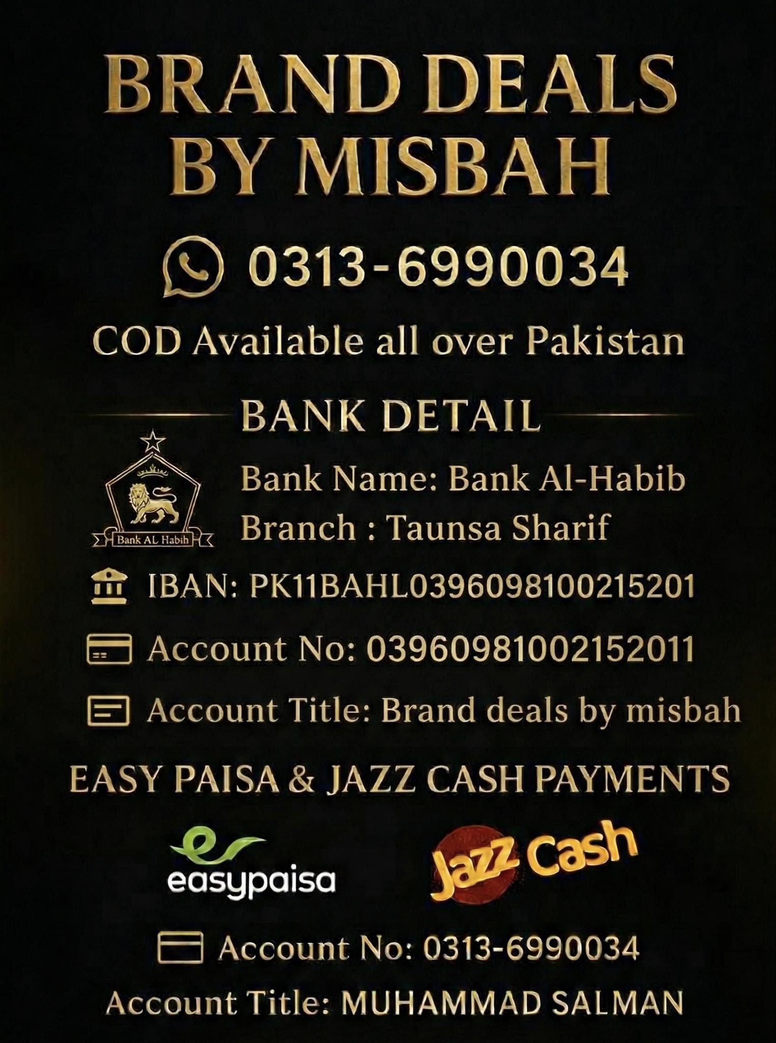 Brand Deals By Misbah