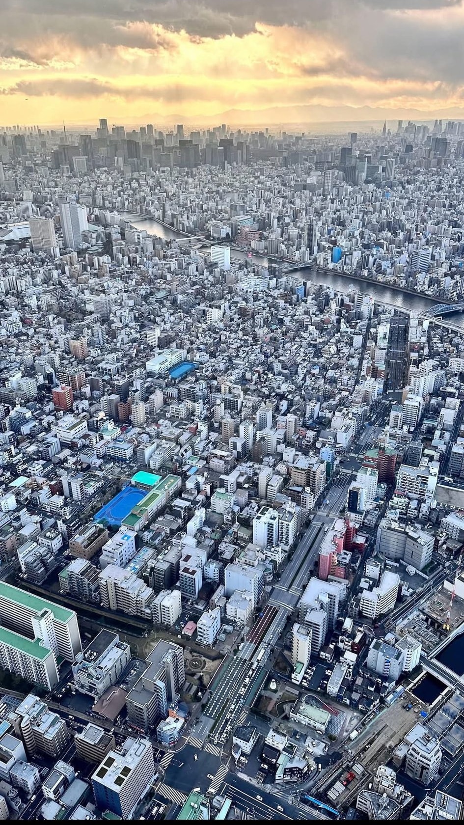 Aerial view of Tokyo, Japan, the largest city