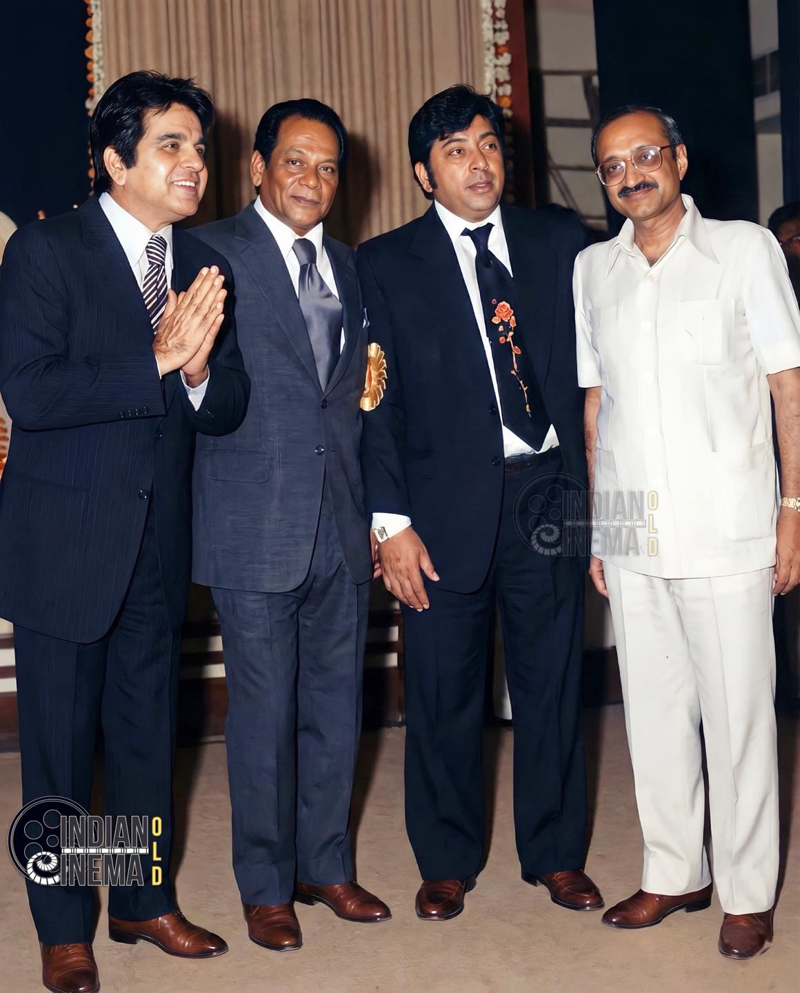 Indian - Dilip Kumar stands at the center of this rare gathering ...