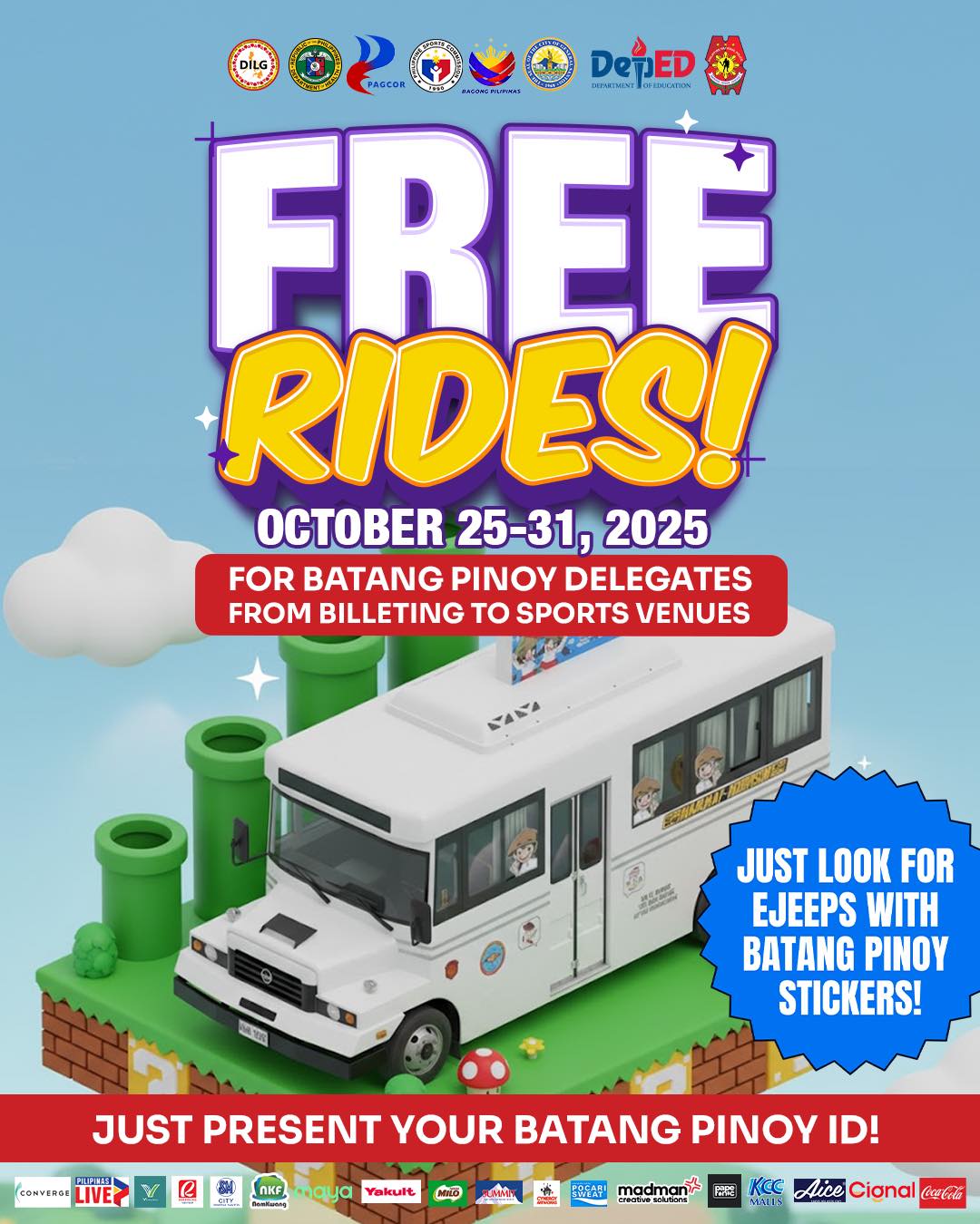 Batang - 𝗙𝗥𝗘𝗘 𝗥𝗜𝗗𝗘𝗦 𝗙𝗢𝗥 𝗕𝗣 𝗗𝗘𝗟𝗘𝗚𝗔𝗧𝗘𝗦! 🚌👋🏼 May libreng sakay para sa ...