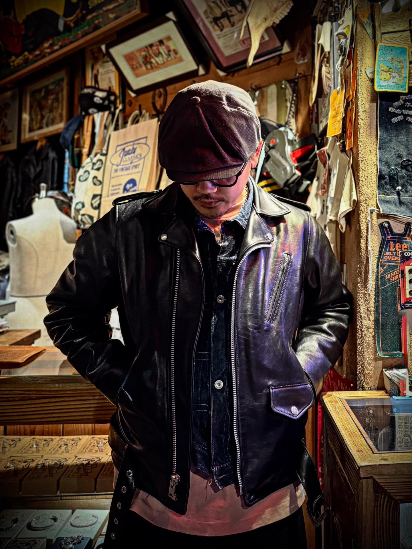 MASSES HORSEHIDE LEATHER JACKET VINTAGE W 独特の革質が楽しめる
