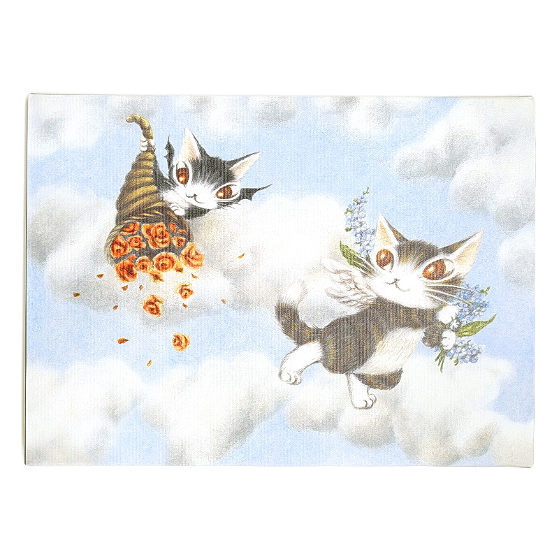 ぷうあ 蛍舞う夜、子猫たちと天の川/原画絵画 わちふぃーるどオンラインショップ added a new photo. - わちふぃーる