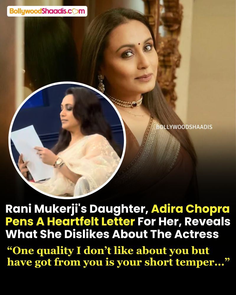 BollywoodShaadis.com - Rani Mukerji’s daughter, Adira’s handwritten ...