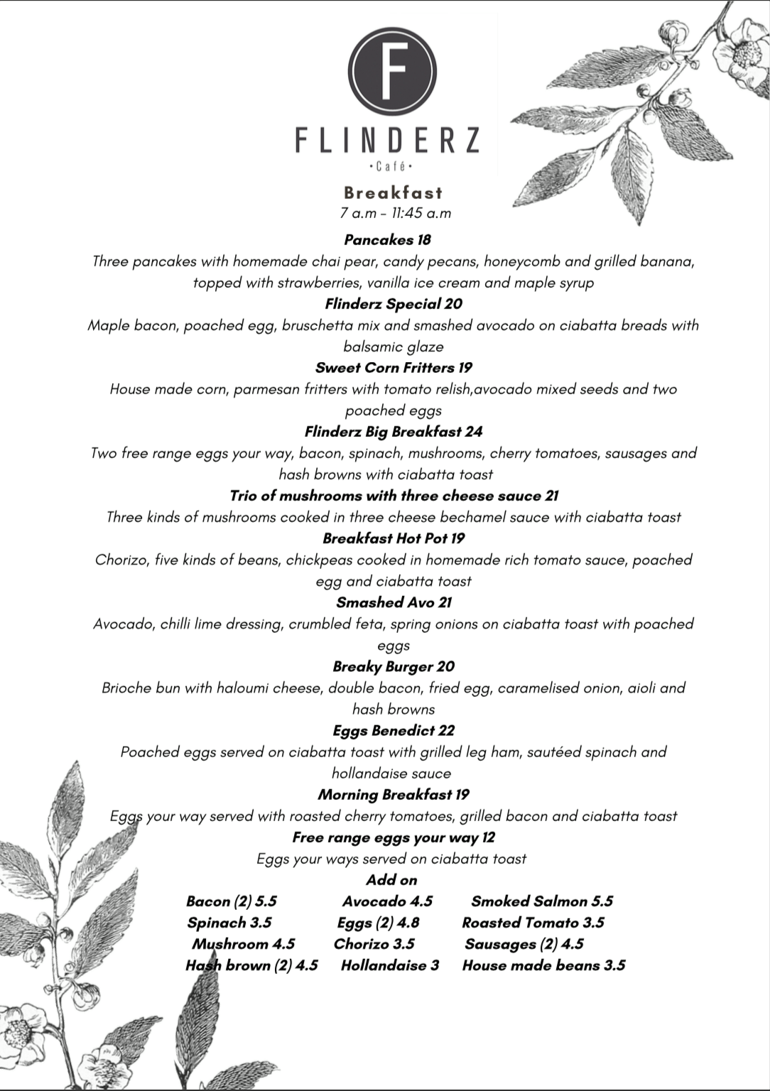 Flinderz Cafe - ‼️ 😲CHECK OUT OUR NEW MENUS😲‼️ Our new... | Facebook