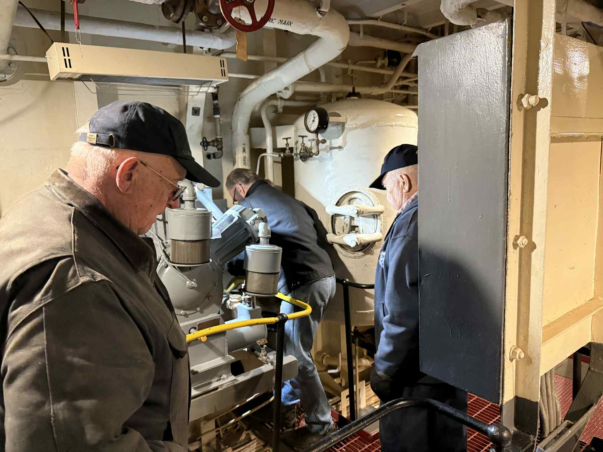 USS - Work continued as before, as the crew began re-piping the ...