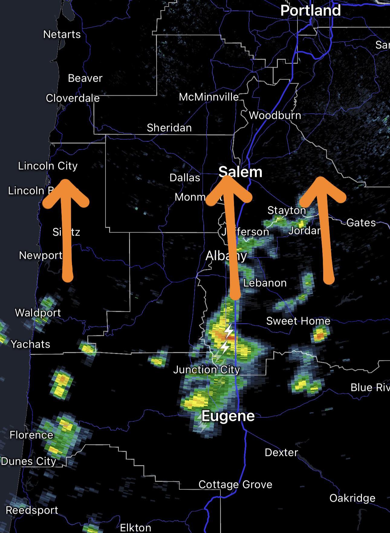 Meteorologist - 10:50AM Pacific: isolated storms lifting north in ...