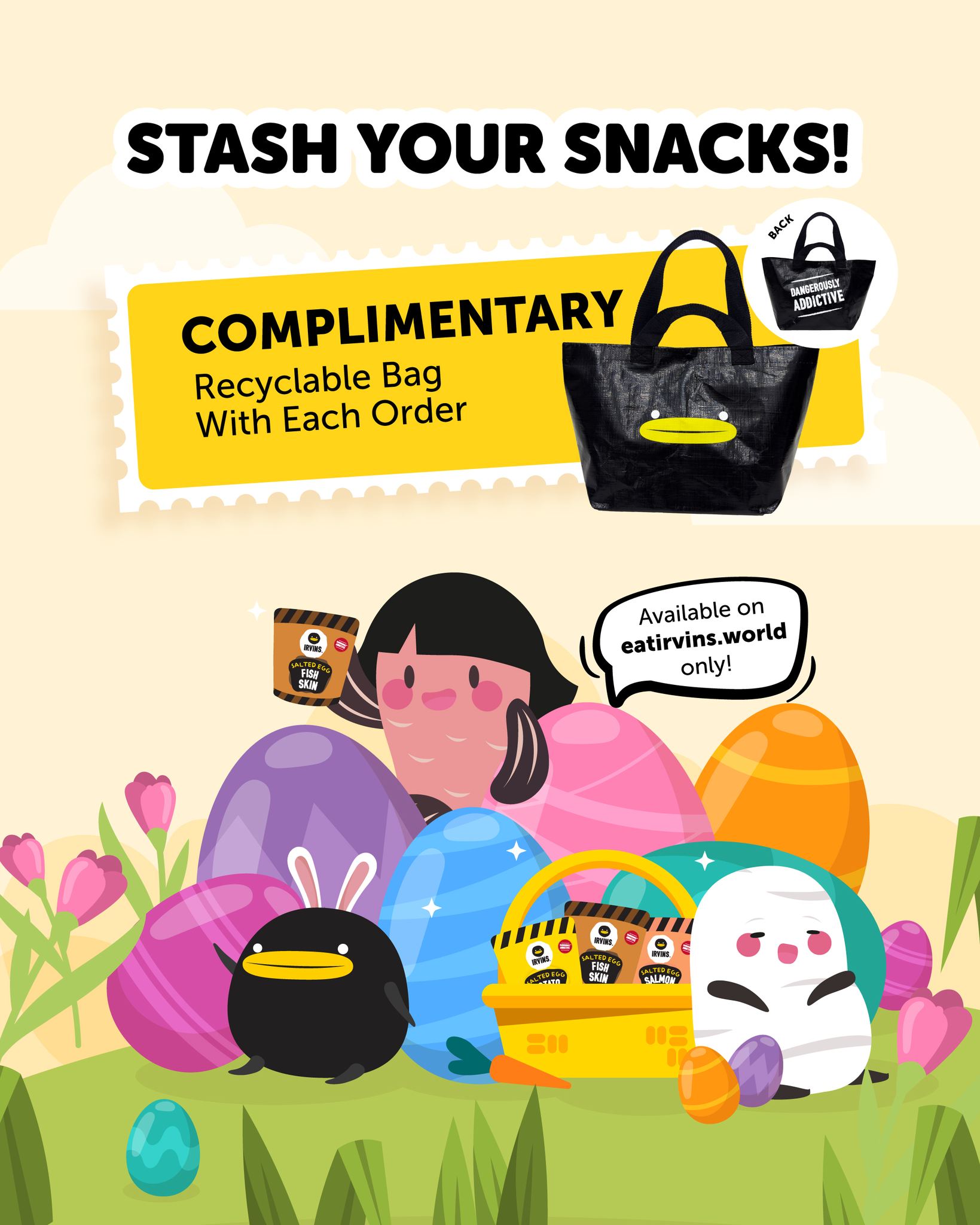 Your snacks deserve a cute home. Get this adorable recycled bag 