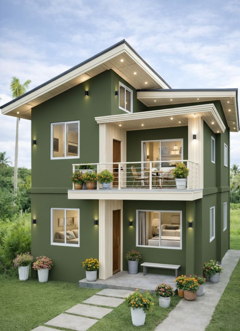 Home - My stunning green house, love the color and vibes 🏠 for plan ...