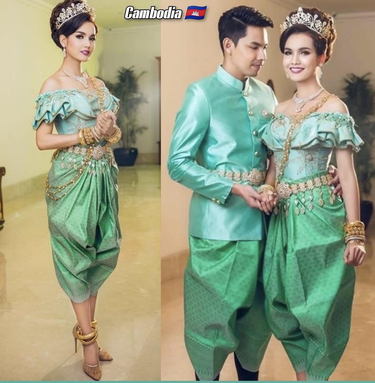 cambodian formal dresses Traditional wedding attire with Khmer dress traditional modern cambodian dress