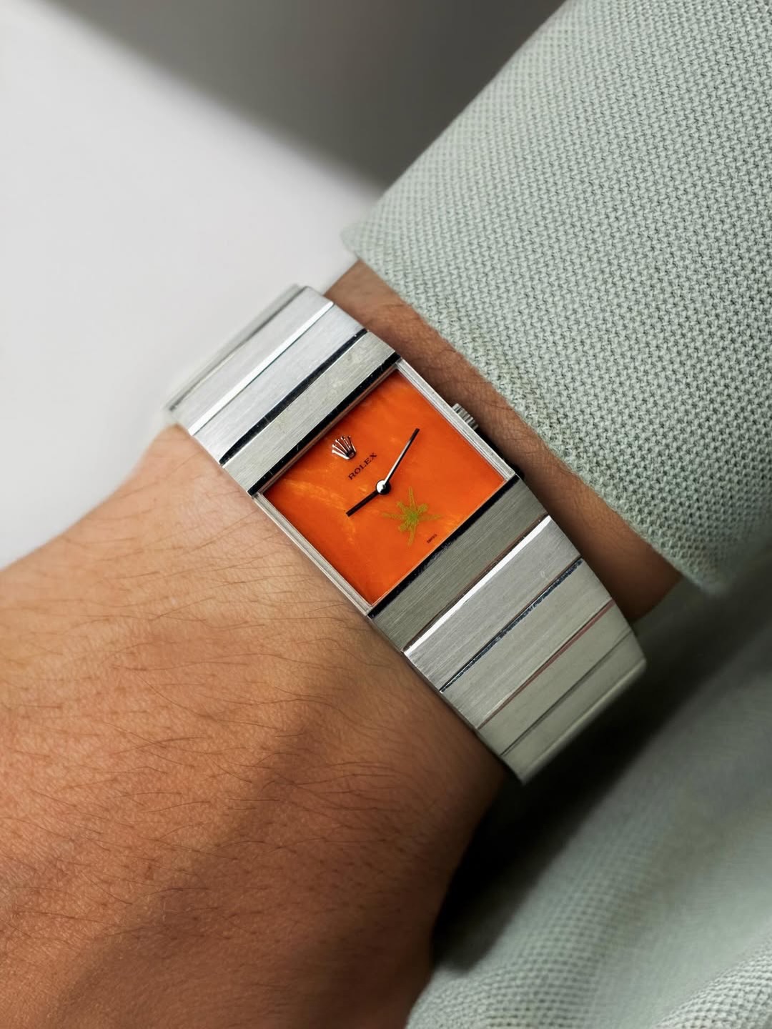 A white gold Rolex Queen Midas with a coral dial is already an