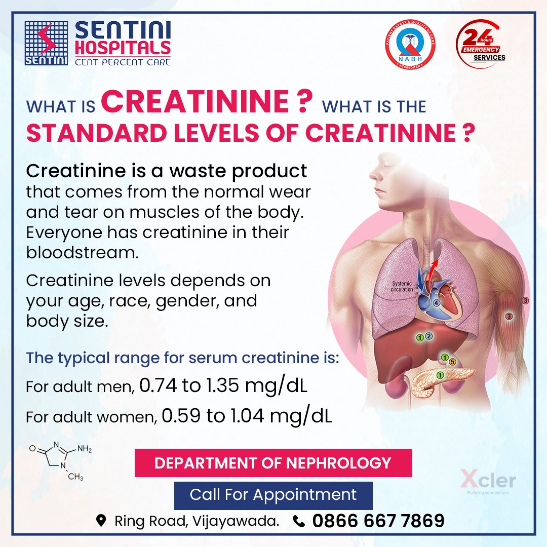Sentini - What is creatinine? What is the standard levels of creatinine ? Creatinine is a waste ...