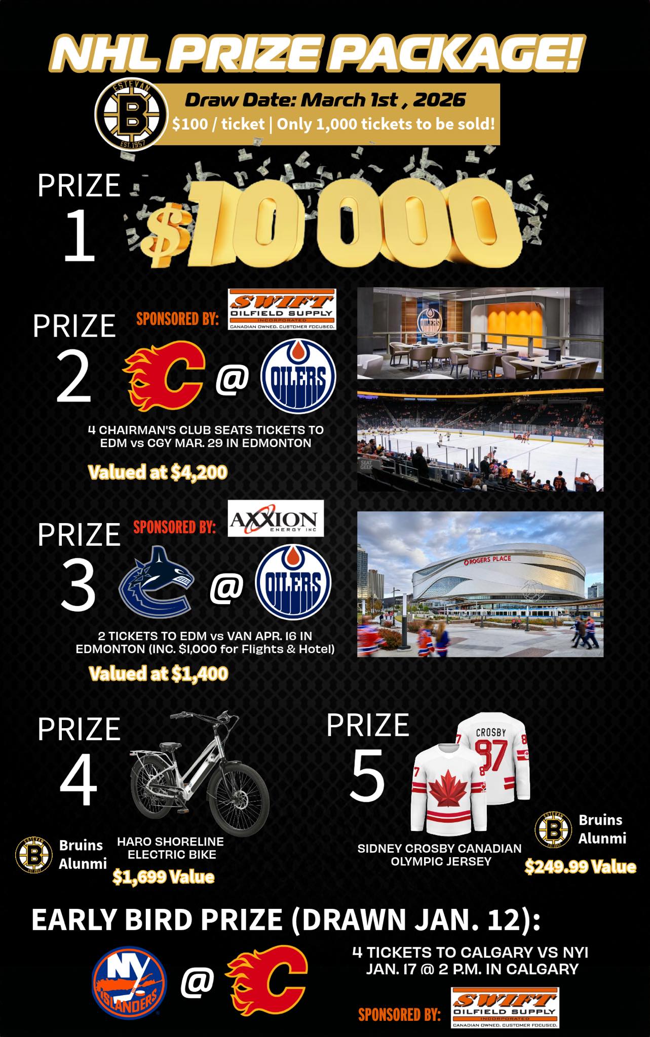Estevan - Our NHL Raffle is officially BACK for another year! 🤩🎟️🎉 Only ...