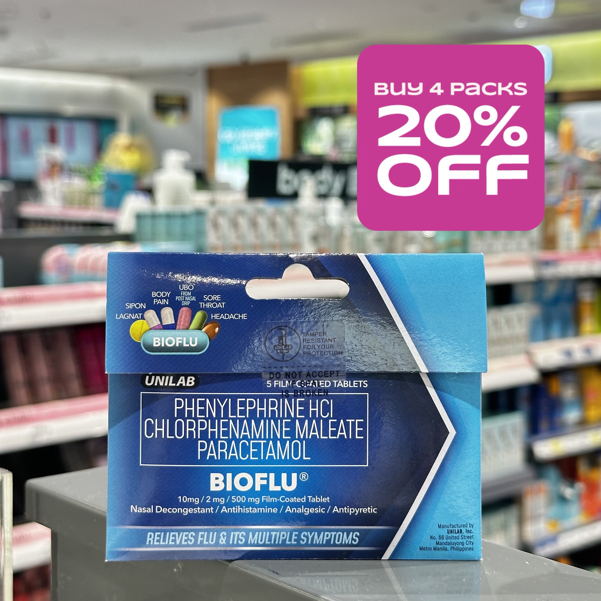 Watsons - Bioflu Tablet 5s (Phenylephrine HCI + Chlorphenamine Maleate ...