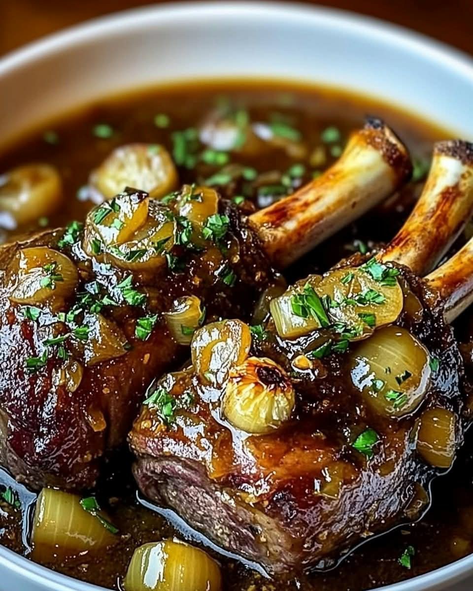 Easy - Fall-Off-The-Bone Lamb Shanks in Red Wine Reduction with Garlic ...