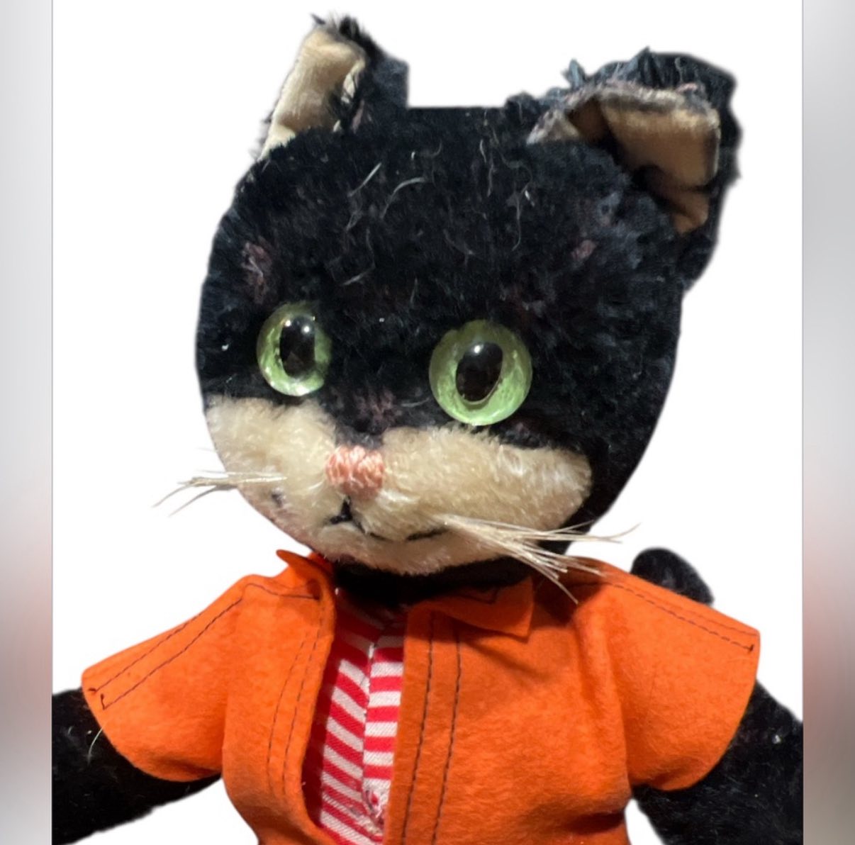 Rare Schuco Bigo Bello Cat with tags. 15 inches. Mohair with felt
