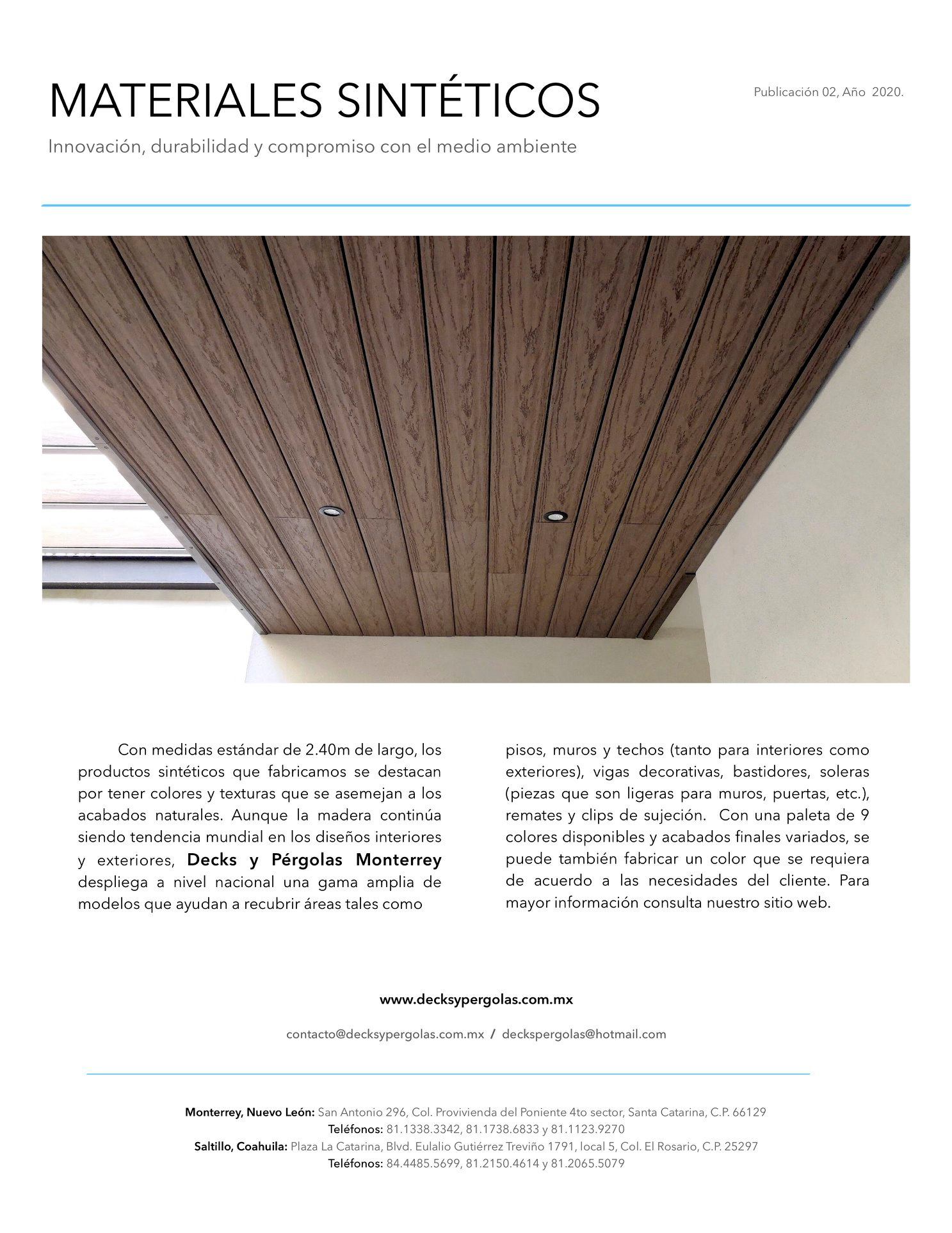 Decks - MATERIALES SINTÉTICOS: Innovación, durabilidad y compromiso con ...