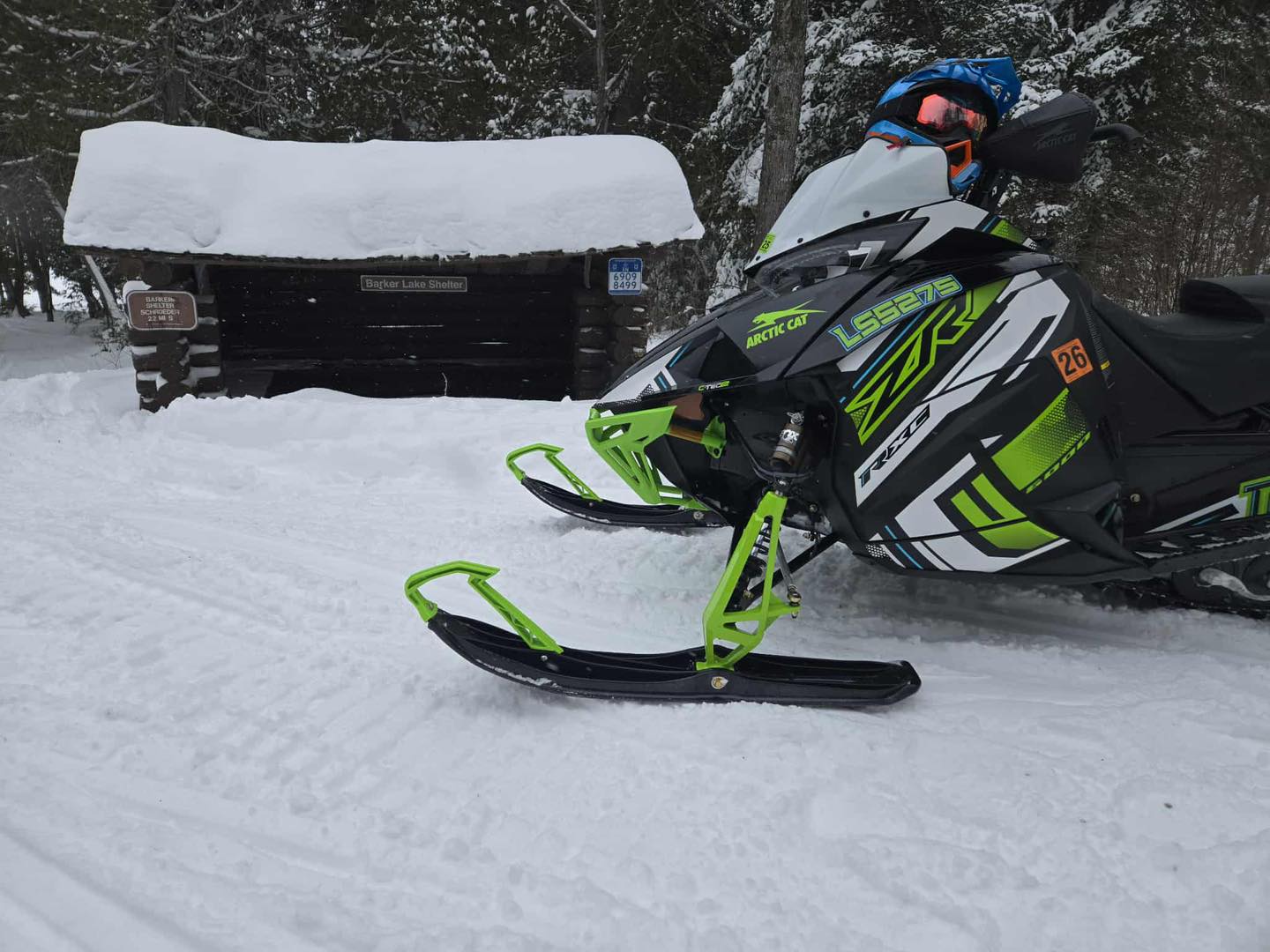 Arctic Cat snowmobile in northern Minnesota powder