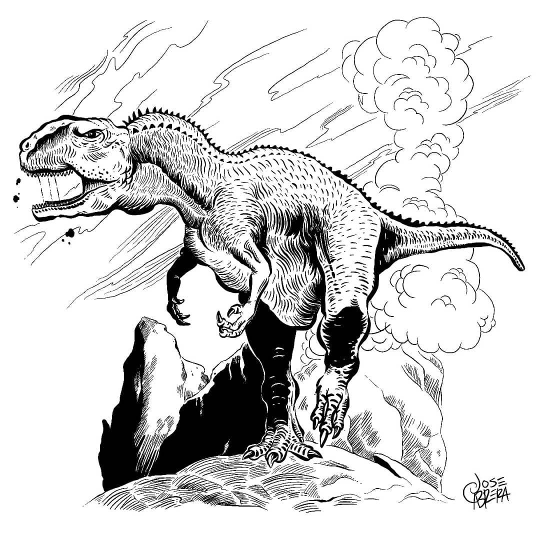 Up - Ink for Rugops. Color coming soon. #dinosaurs #dinosaurlover #ink ...