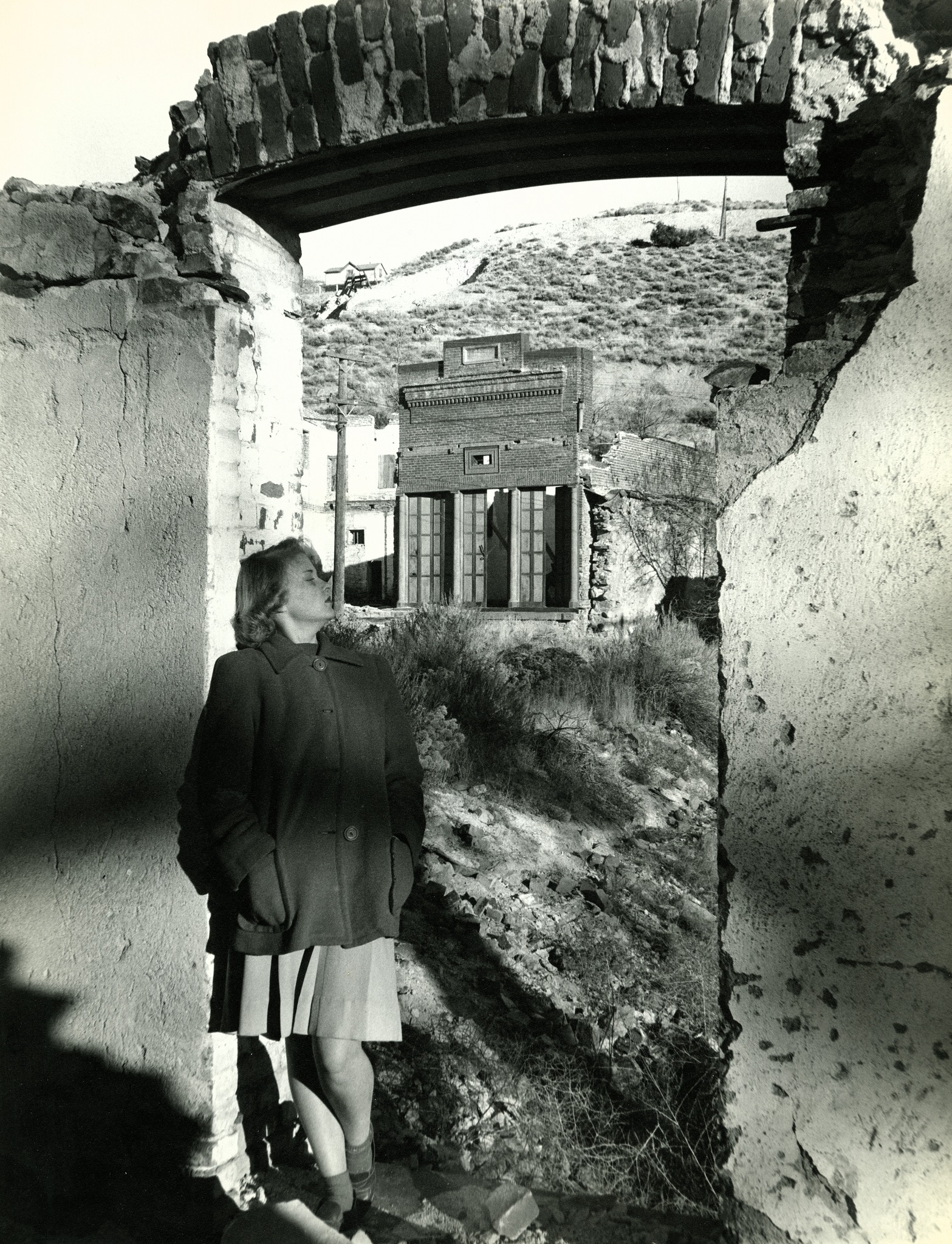 Nevada - Mary Toleno pauses for a photo in Gold Hill, Nevada sometime ...