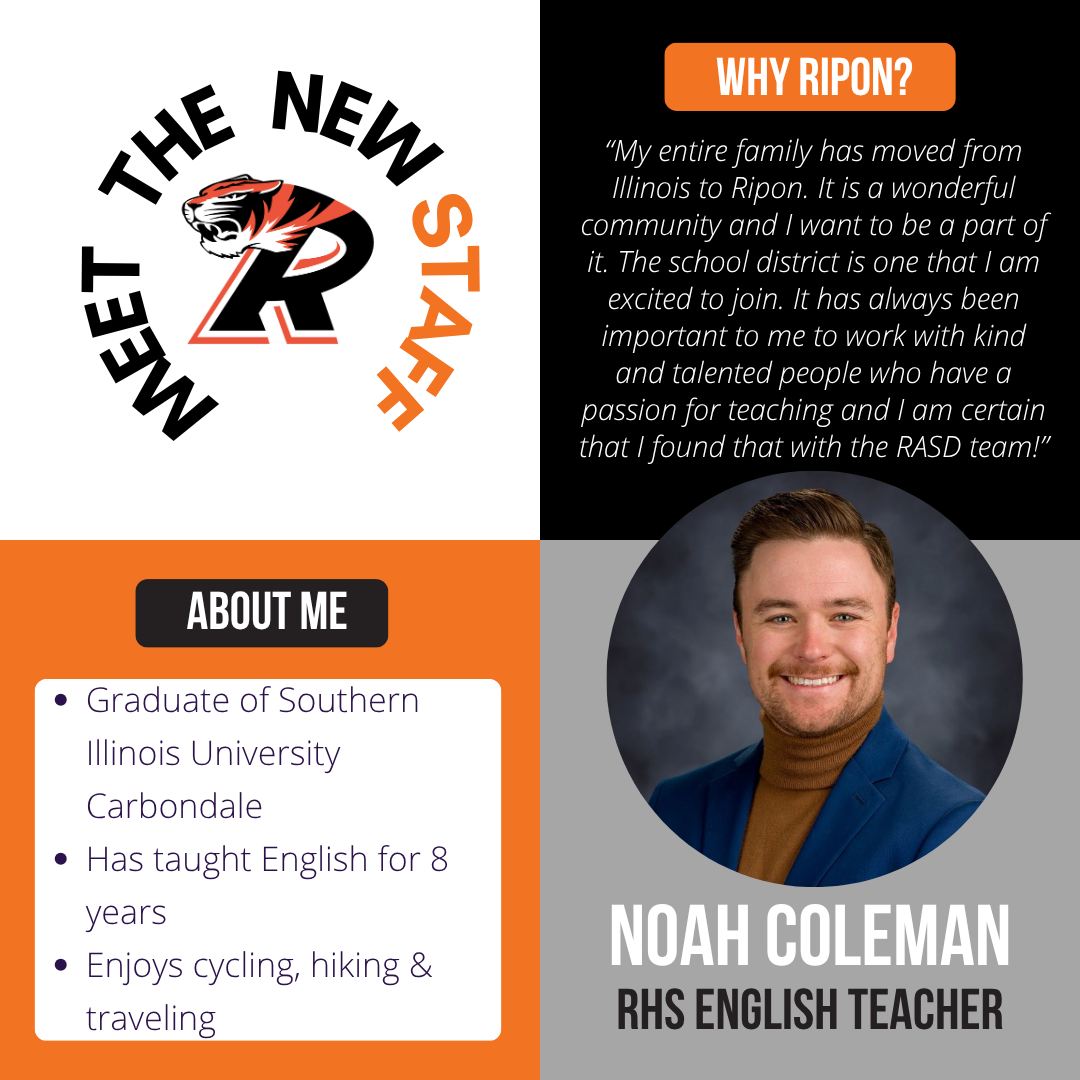 A warm Tiger welcome to Mr.... - Ripon Area School District | Facebook