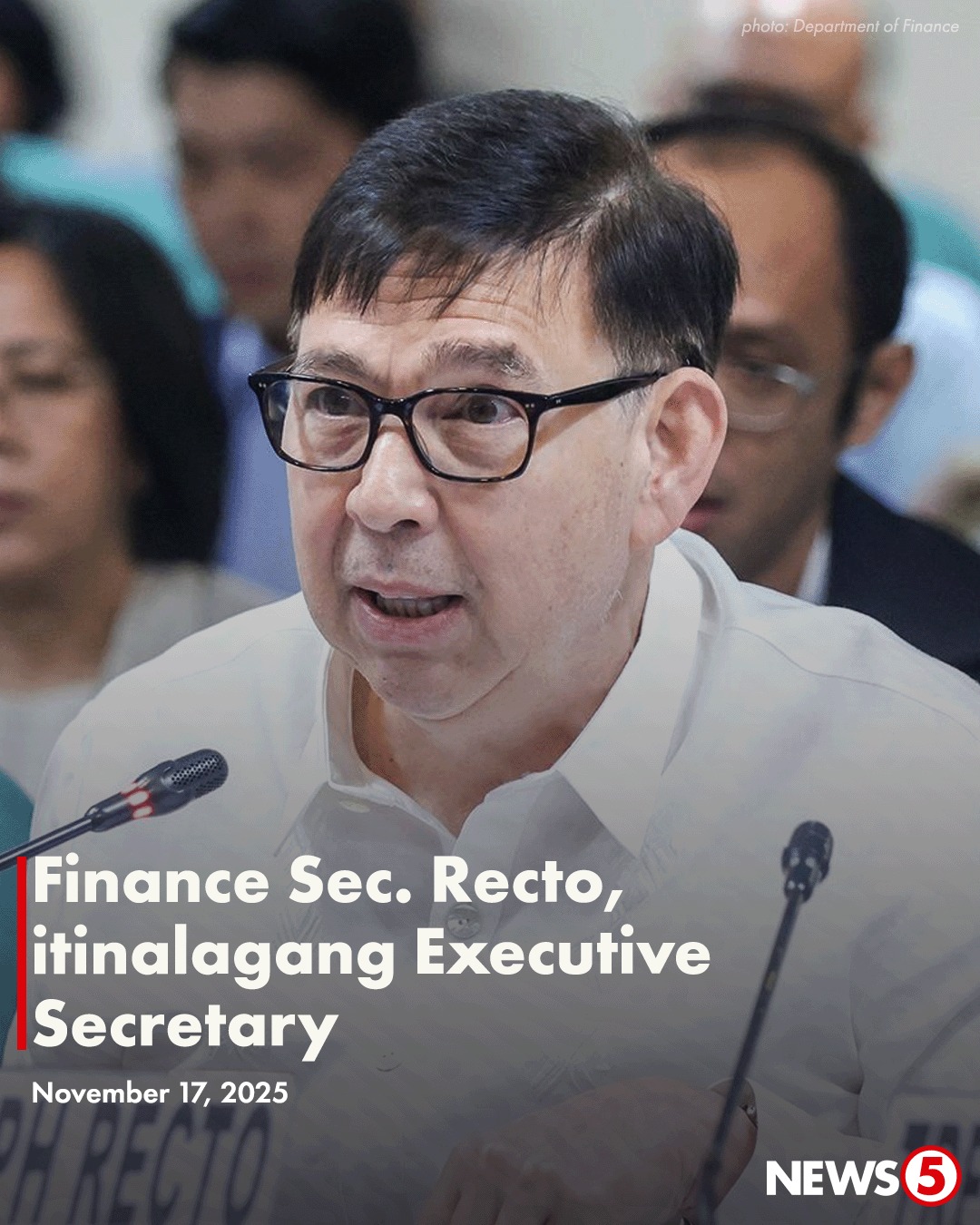 News5 - BREAKING NEWS | SEC. RALPH RECTO APPOINTED... | Facebook