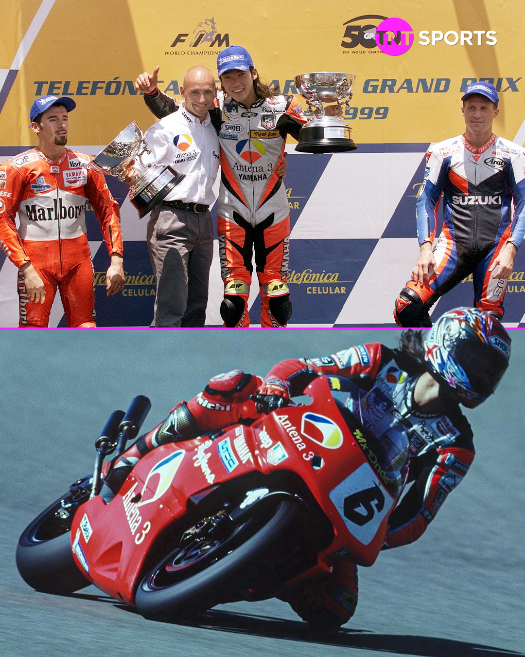 In 1999 at the 500cc BrazilianGP race, Norick Abe stormed to a