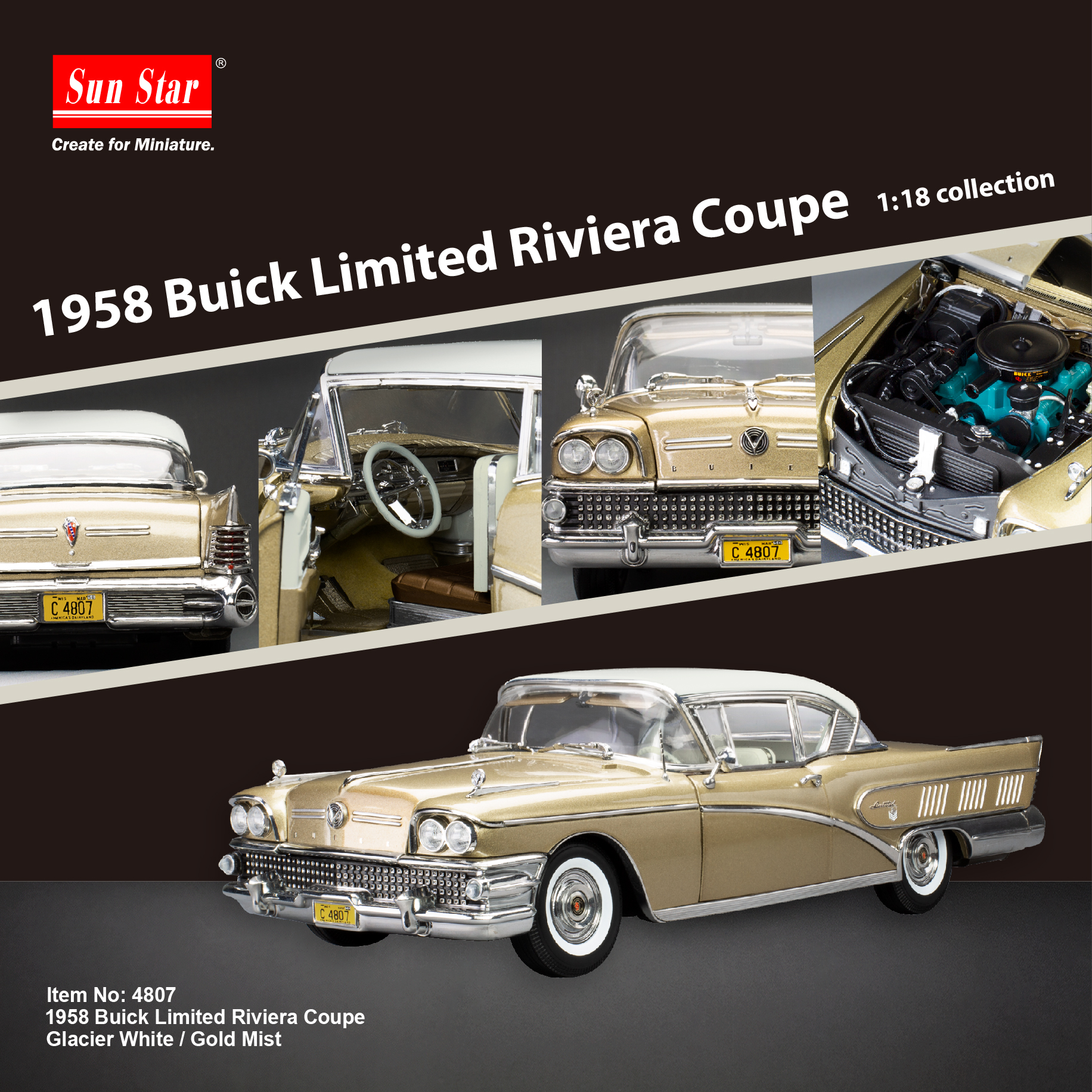 Item No : 4822 Scale : 1:18 1958 Buick Limited Open Convertible