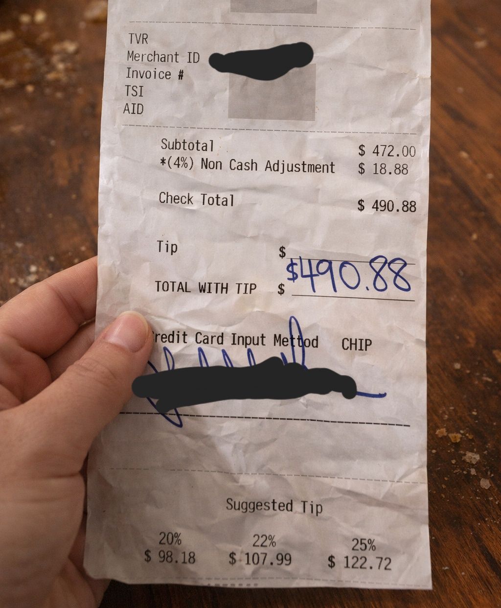 OfficeLife - A $490.88 restaurant bill was paid in full — with $0.00 ...