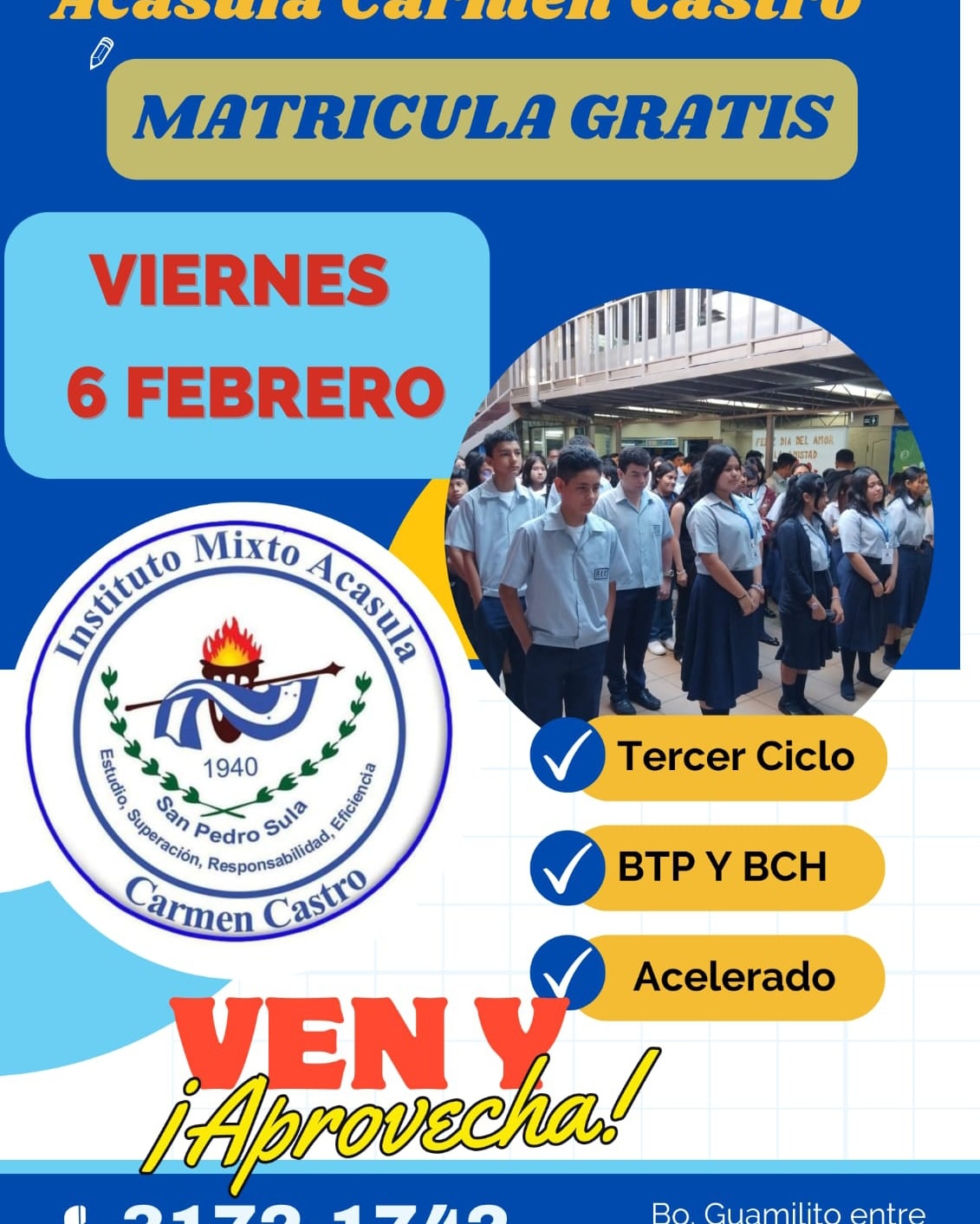 Instituto Acasula Carmen Castro | San Pedro Sula