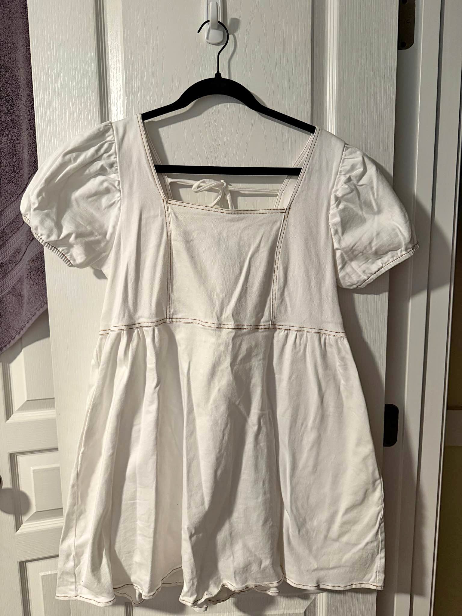 white flowy dress nearby Beckie Smocked Maxi in Off #jacquie-off-shoulder-mini-dress-29528607 %0D%0ADelicate%20sewing%20and%20hemming%20by%20durable%20needle%20lockstitch%20machine Length:28