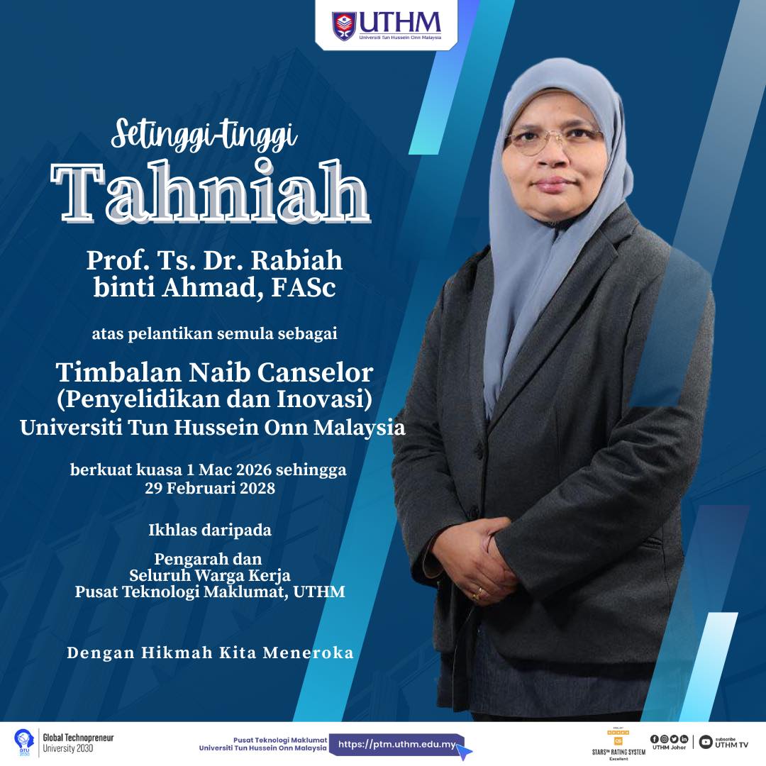 Pusat - Pusat Teknologi Maklumat mengucapkan setinggi-tinggi tahniah ...