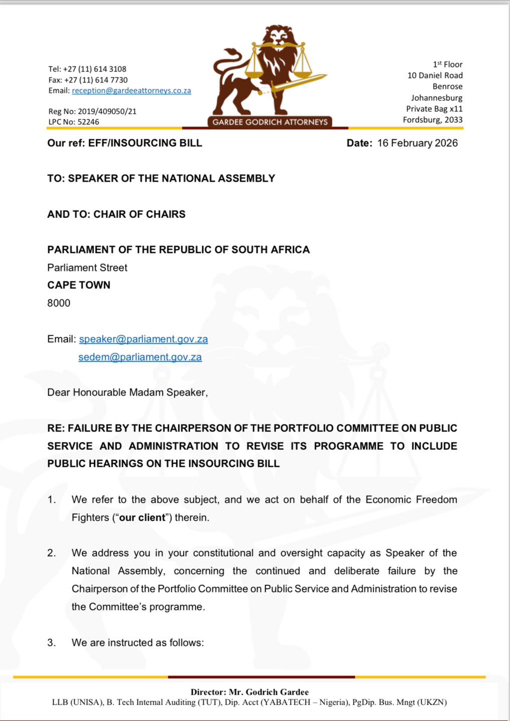 ♦️Must Read♦️ On behalf of... - Economic Freedom Fighters | Facebook
