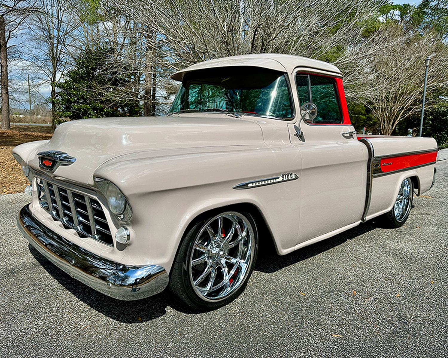 Vintage lines. Modern muscle hiding underneath. This custom 1955 