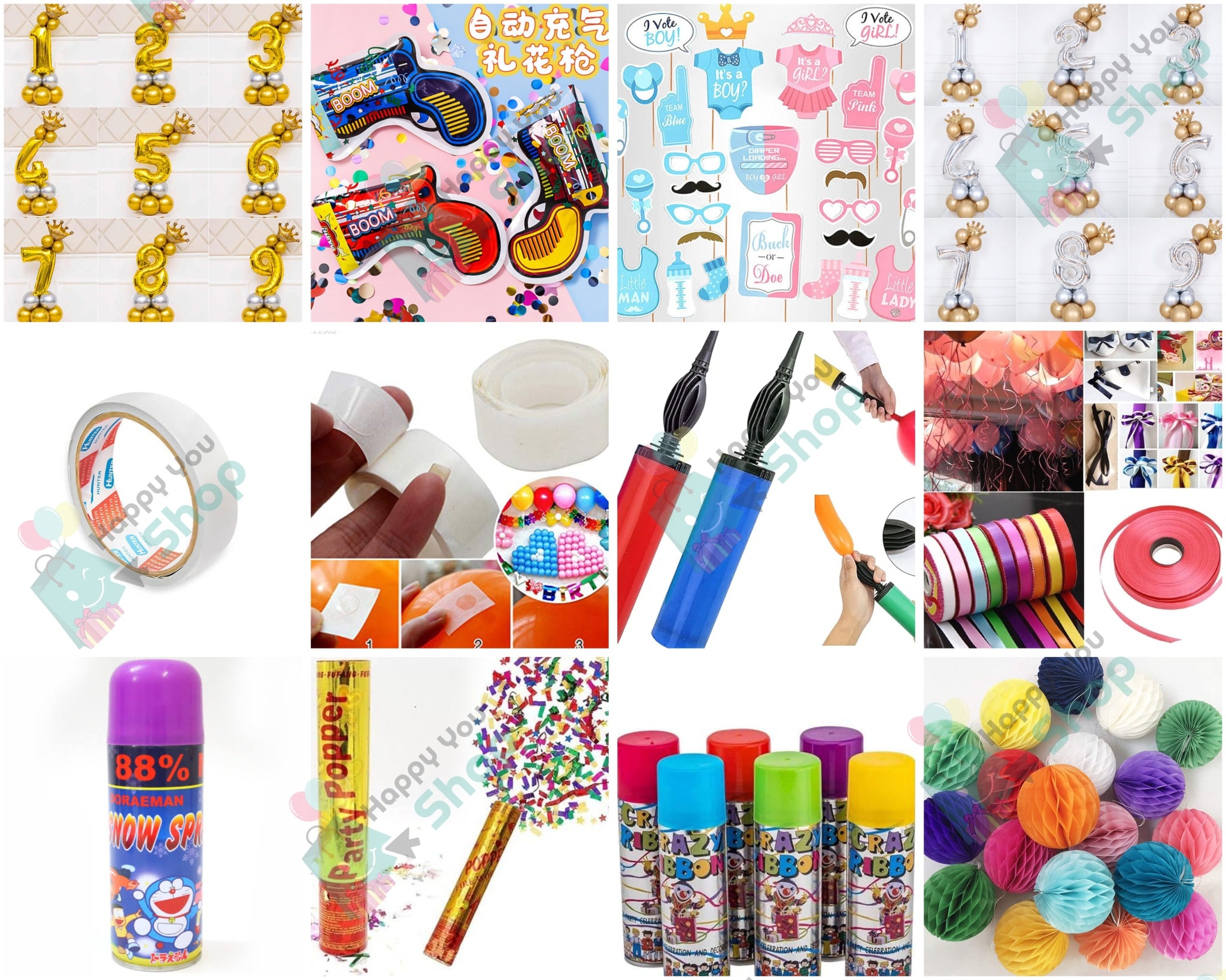 Happy - Confetti gun : 50 taka each.. Props set (birthday/baby shower ...