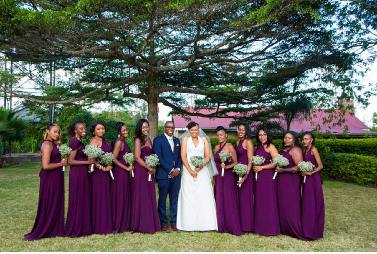 ladies dresses in kenya Looking back at Mpangi's beautiful wedding Kenya. The are wearing our Infinity in Plum. 💥Tanja 0726008354 👉infinitydress.co.za Girl_Regency_Dress