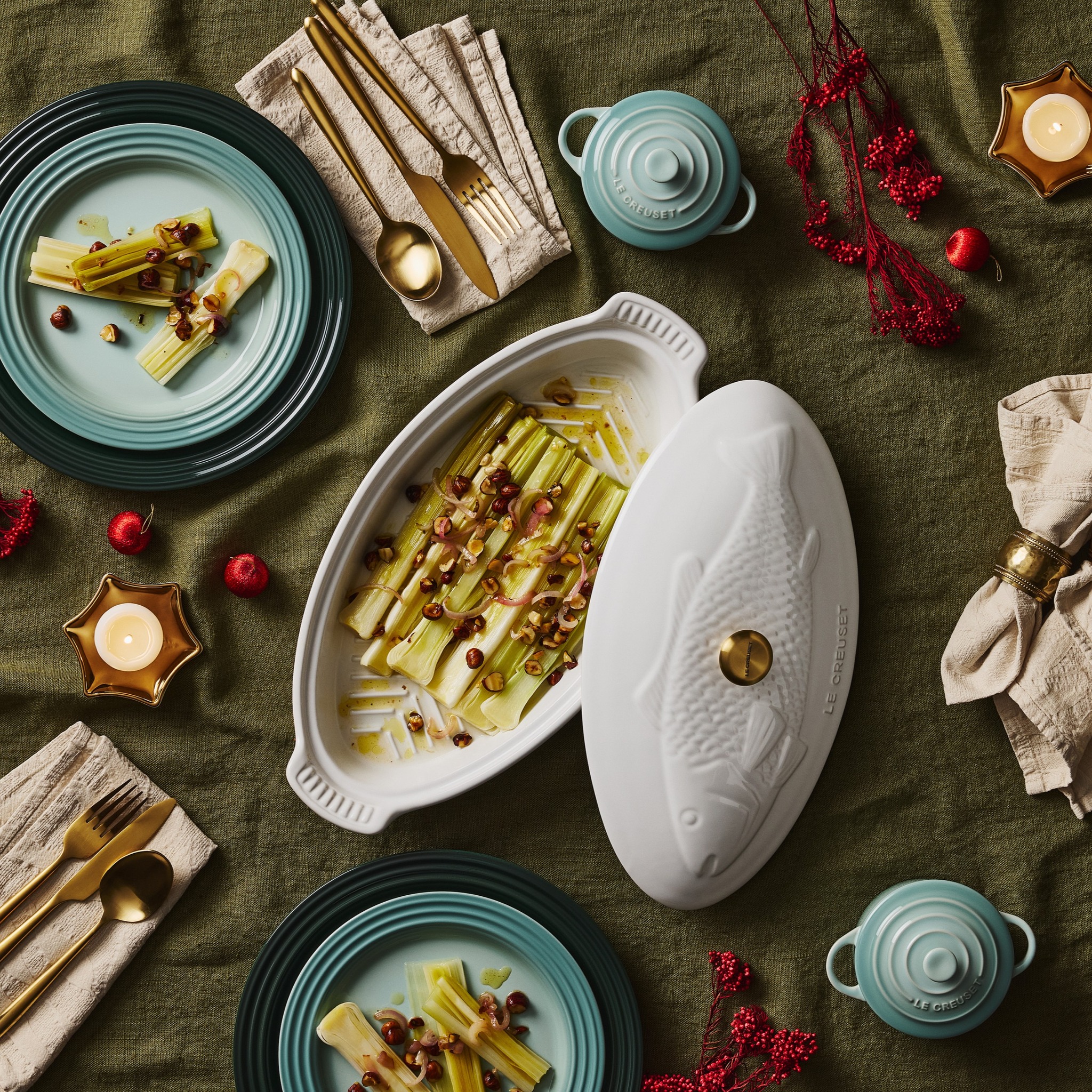 Golden leeks and hazelnut brown butter come together in a dish