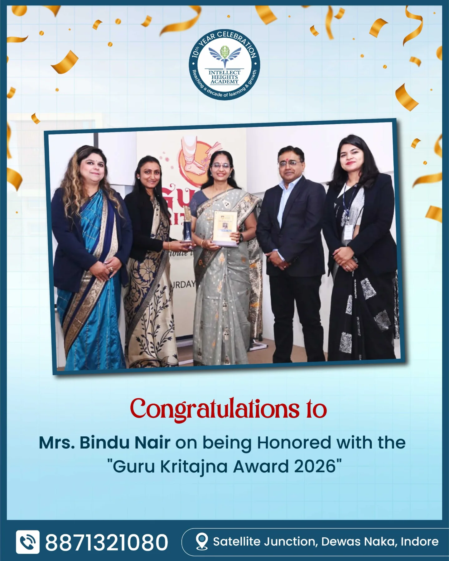 Hearty congratulations to Mrs.... - INTELLECT HEIGHTS ACADEMY | Facebook