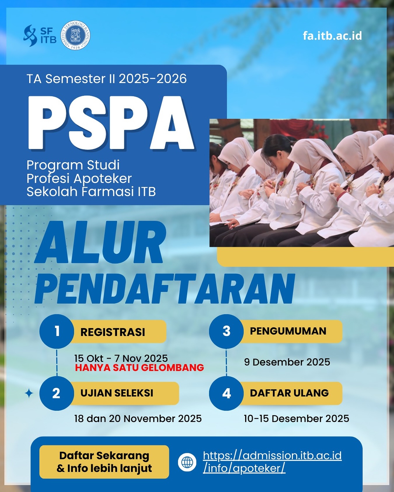 Sekolah - H-4 Batas Pendaftaran Program Studi Profesi Apoteker (PSPA ...