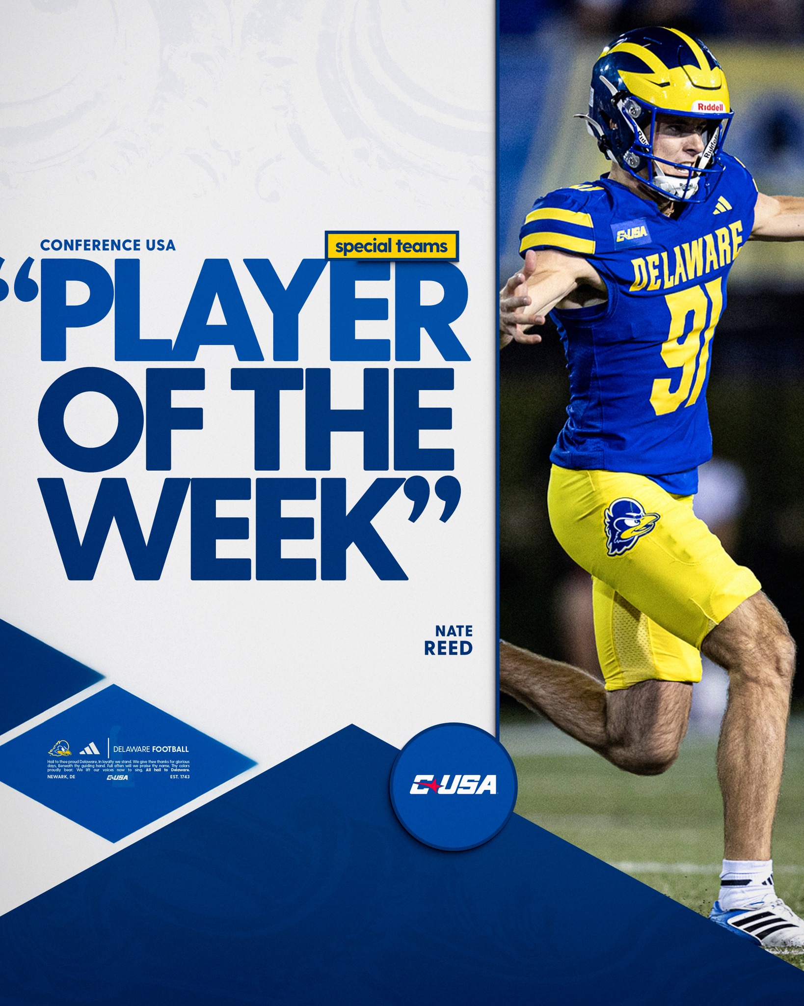 Well-earned for Nate Reed 👏 📰:... - Delaware Football | Facebook